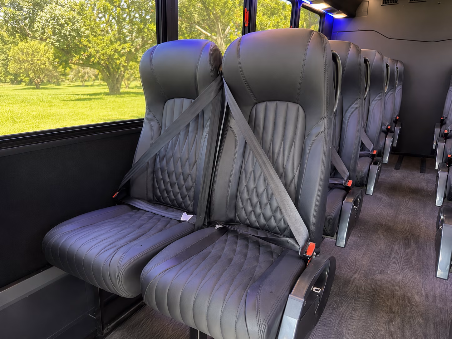newark 18 passenger minibus interior