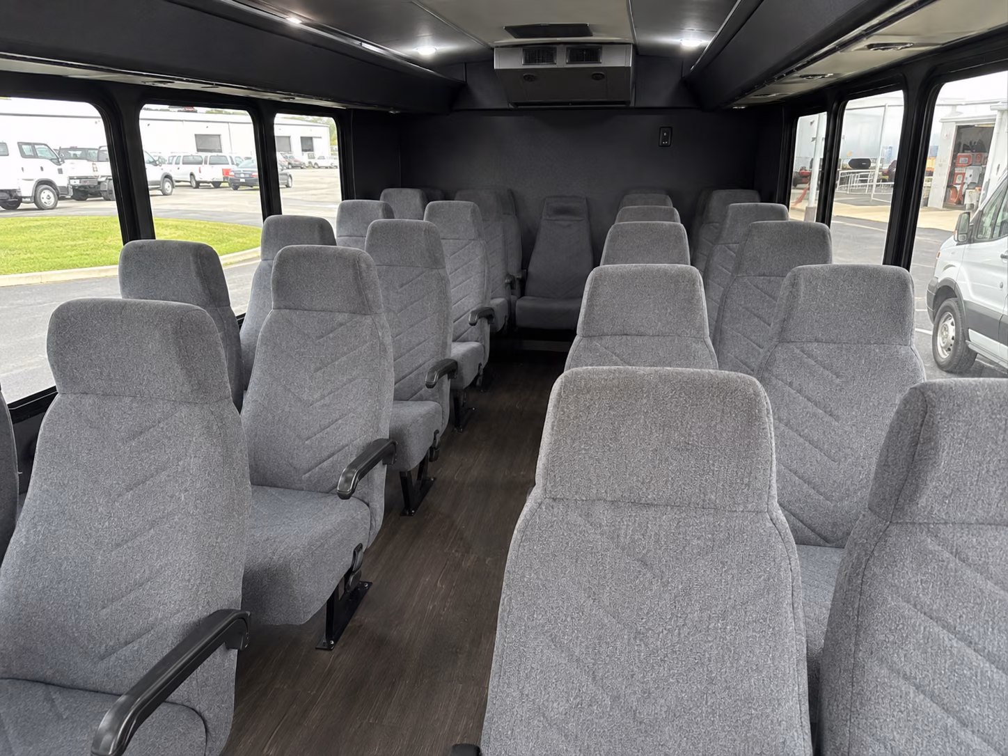 newark 20 passenger minibus interior