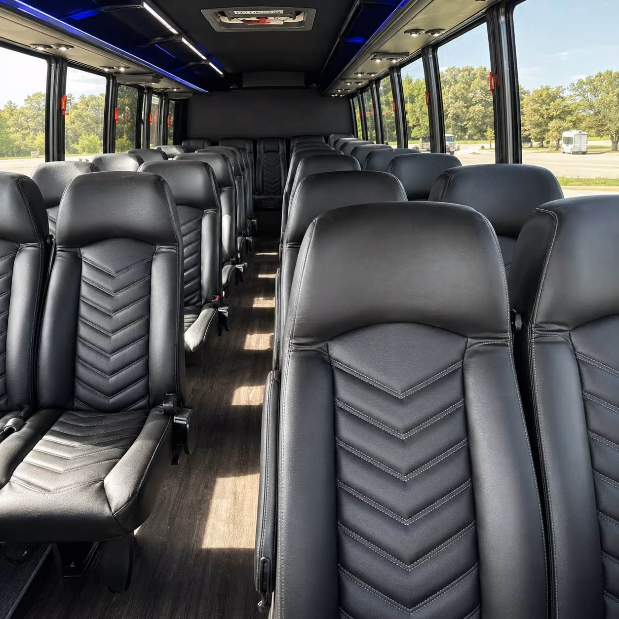 newark 25 passenger minibus interior