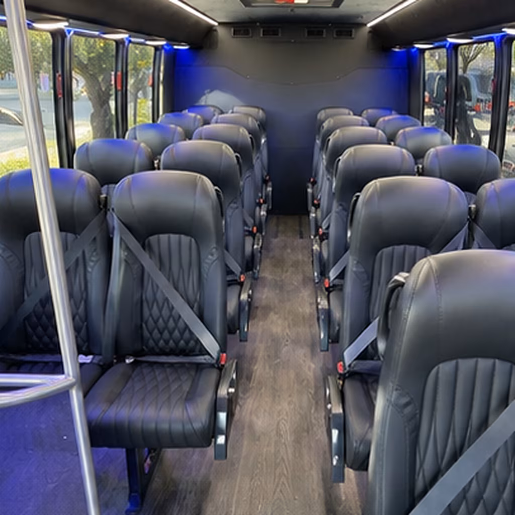 newark 28 passenger minibus inside
