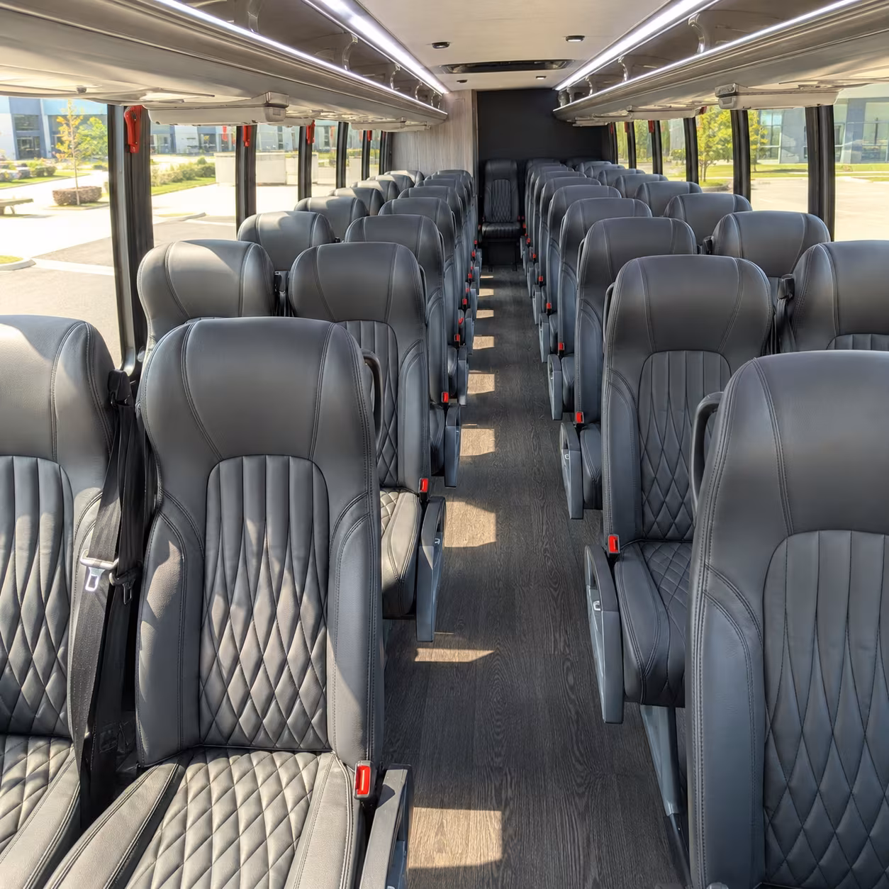 newark 28 passenger minibus interior