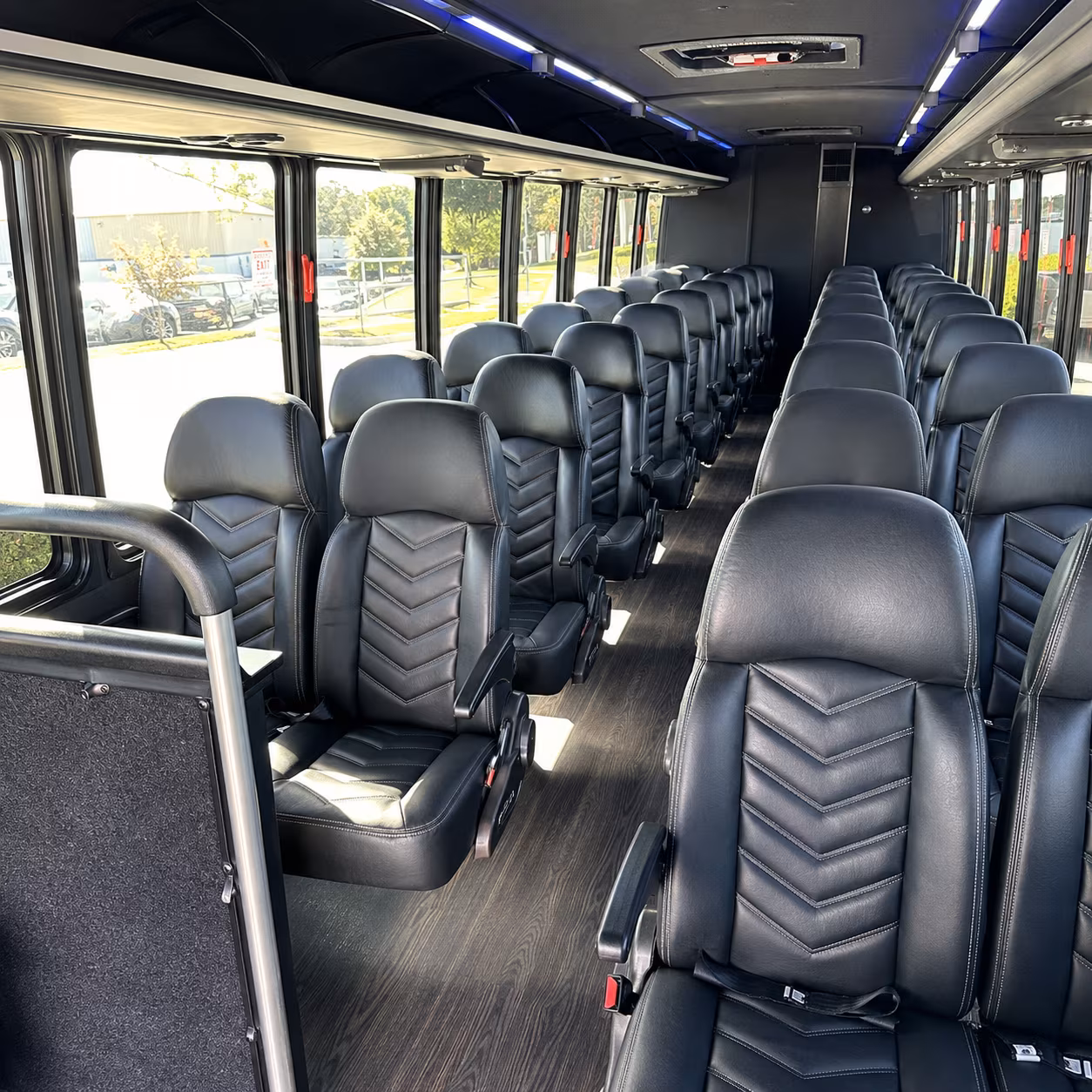 newark 30 passenger minibus inside