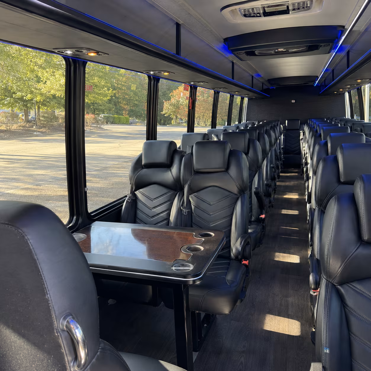 newark 35 passenger minibus inside