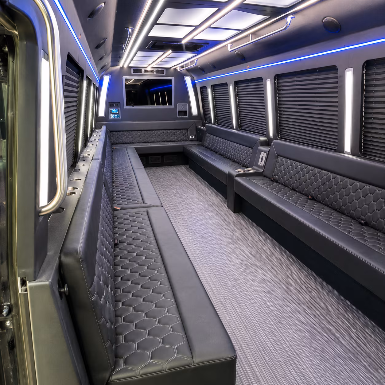 newark 40 passenger party bus interior