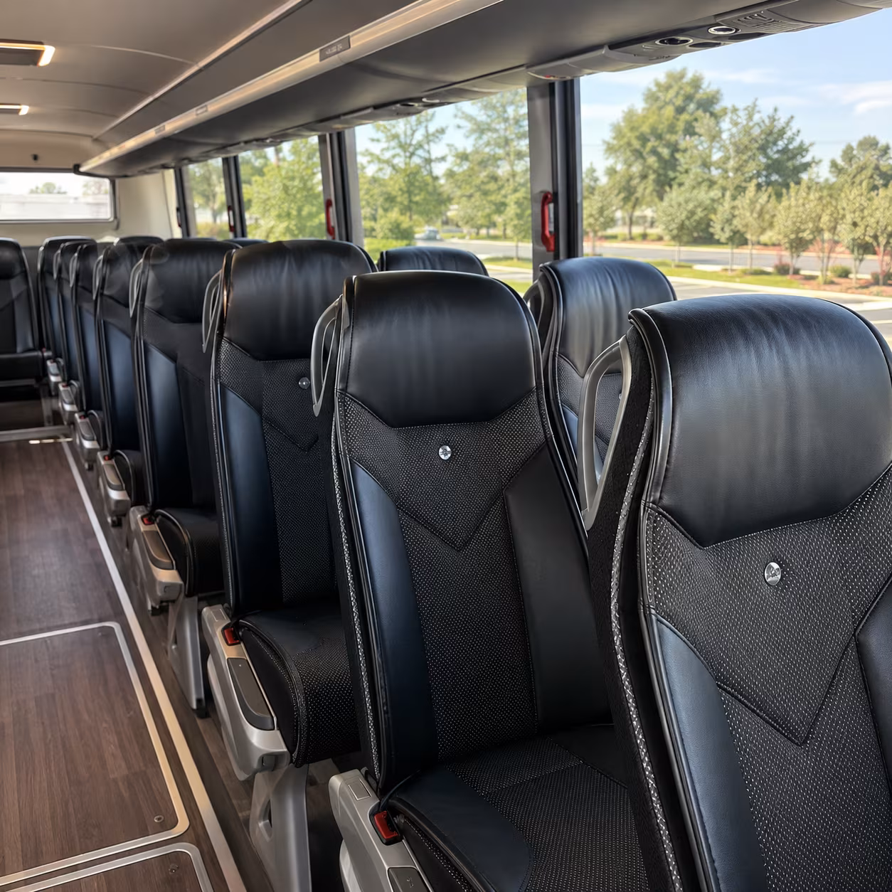 newark 45 passenger charter bus interior
