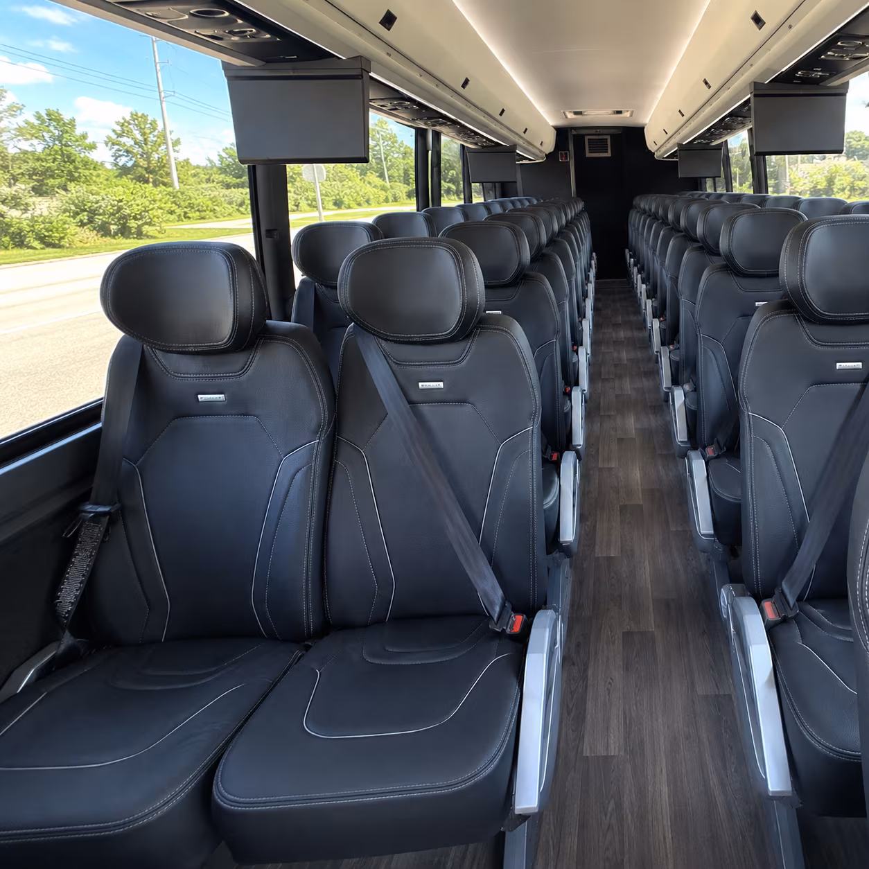 newark 47 passenger charter bus inside