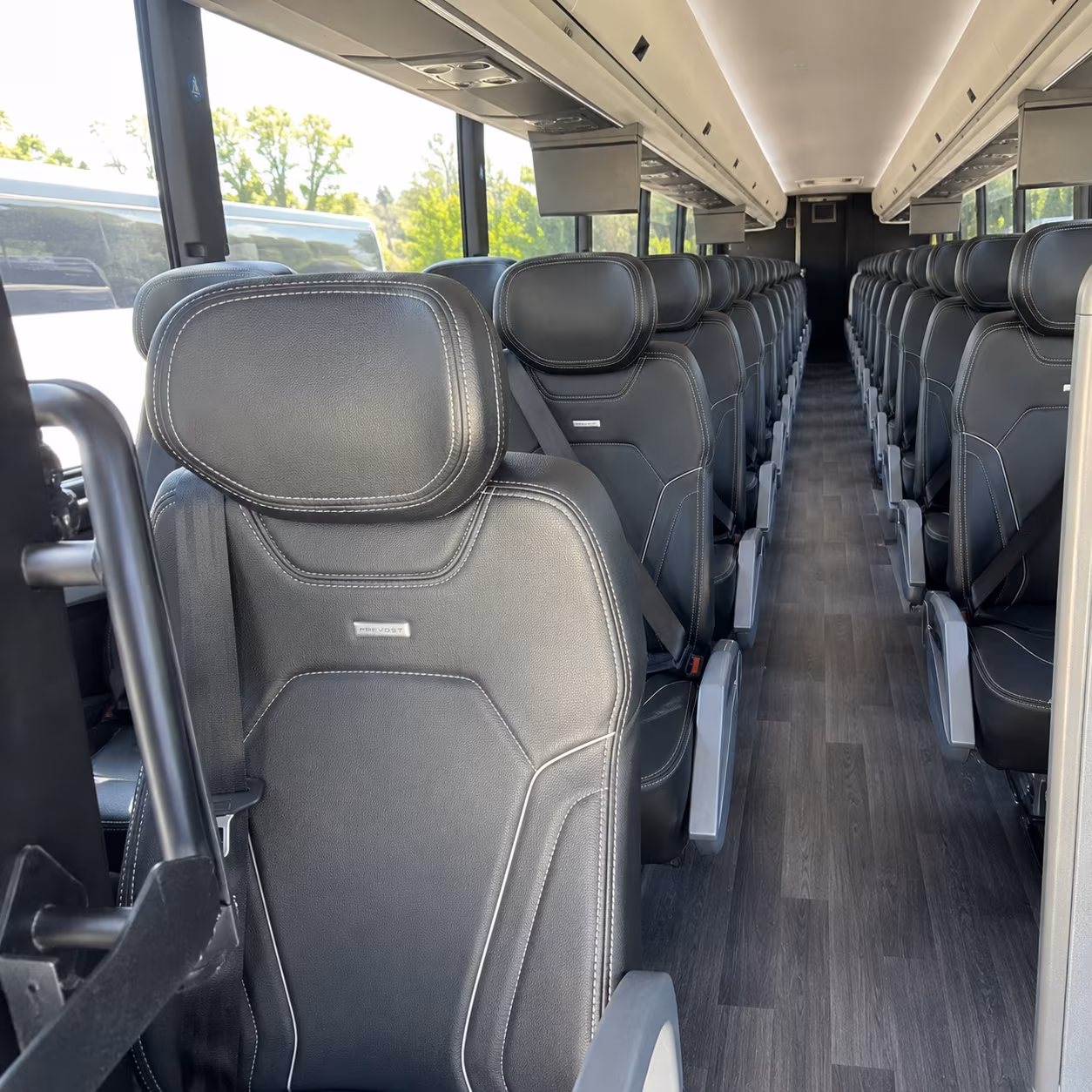 newark 47 passenger charter bus interior