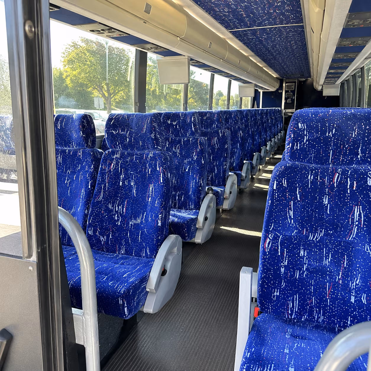 newark 50 passenger charter bus inside
