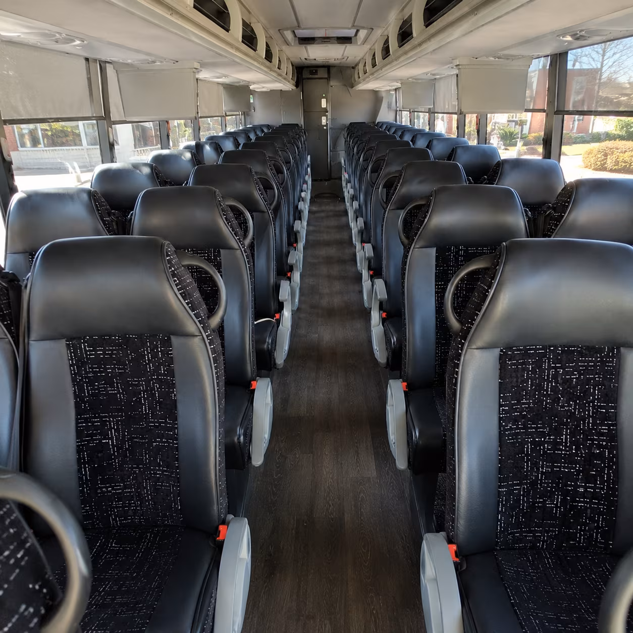 newark 54 passenger charter bus inside