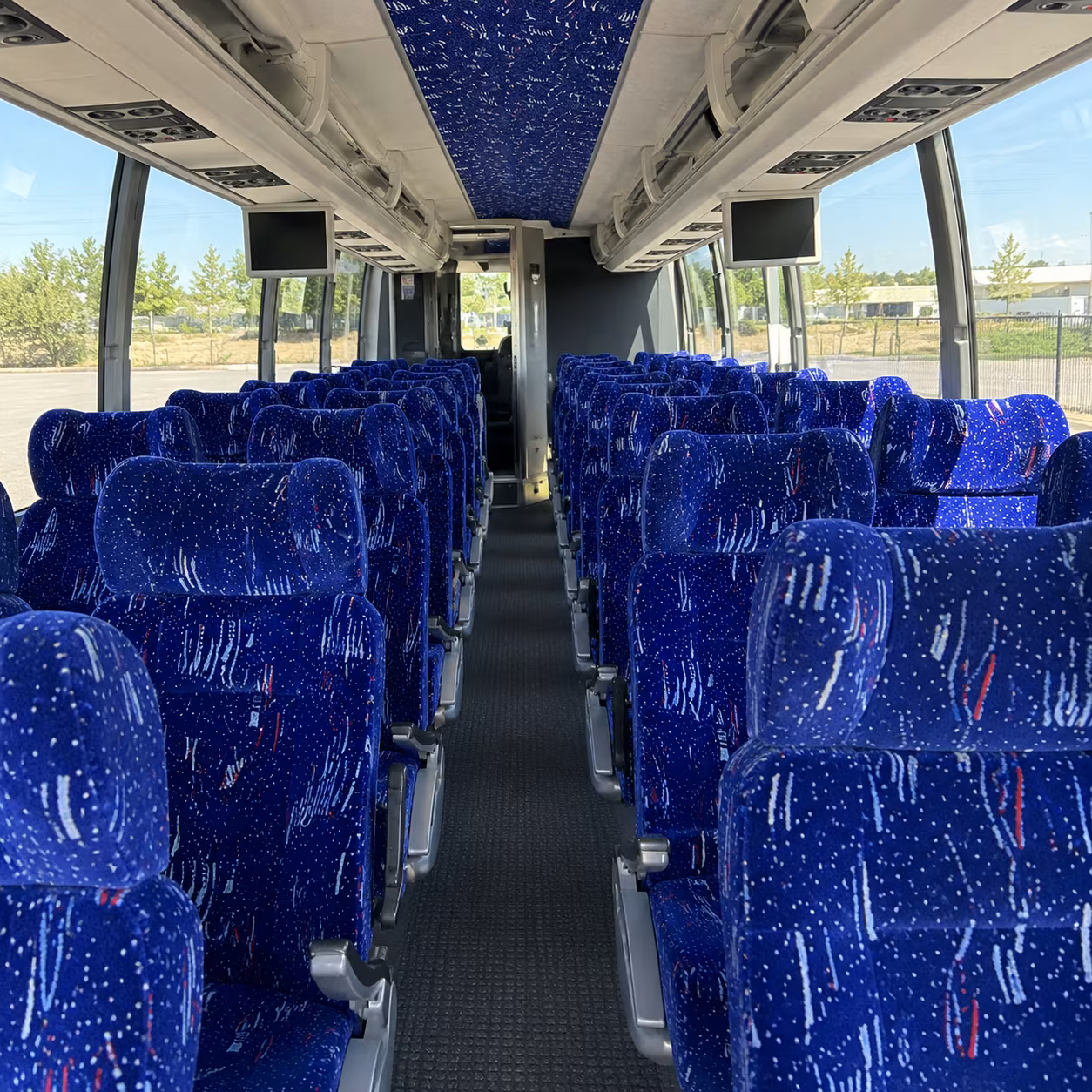 newark 54 passenger charter bus interior