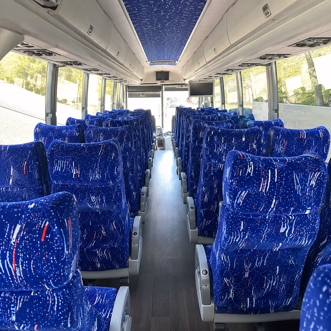 newark charter bus interior